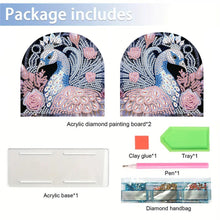 Load image into Gallery viewer, Acrylic Peacock Diamond Painting Napkin Rack Decor for Home Office Decor