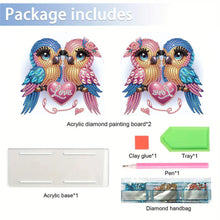 Load image into Gallery viewer, Acrylic Valentines Day Love Bird Diamond Painting Napkin Rack Decor for Desktop