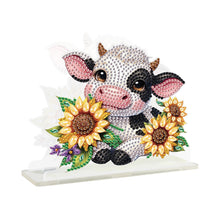 Load image into Gallery viewer, Acrylic Sunflower Cow Diamond Painting Napkin Rack Decor for Home Office Decor