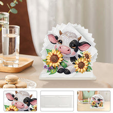 Load image into Gallery viewer, Acrylic Sunflower Cow Diamond Painting Napkin Rack Decor for Home Office Decor