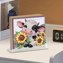 Load image into Gallery viewer, Acrylic Sunflower Cow Diamond Painting Napkin Rack Decor for Home Office Decor