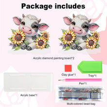 Load image into Gallery viewer, Acrylic Sunflower Cow Diamond Painting Napkin Rack Decor for Home Office Decor