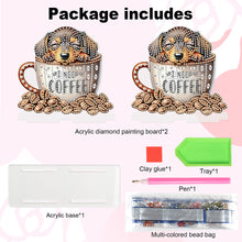 Load image into Gallery viewer, Acrylic Coffee Cup Puppy Diamond Painting Napkin Rack Decor for Home Office