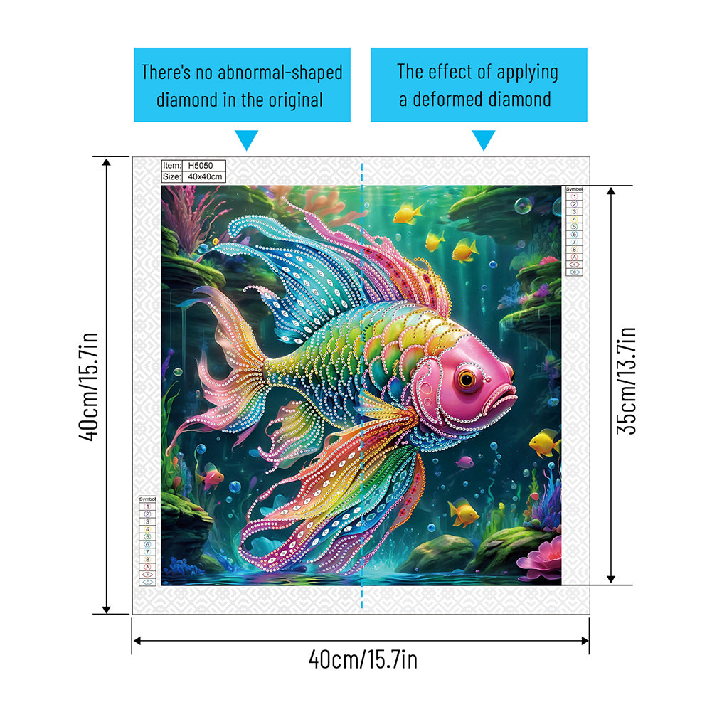 Diamond Painting - Partial Special Shaped - Fish (40*40CM)