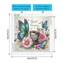 Load image into Gallery viewer, Diamond Painting - Partial Special Shaped - Butterfly Coffee (40*40CM)