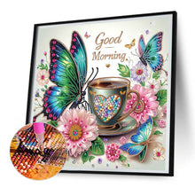 Load image into Gallery viewer, Diamond Painting - Partial Special Shaped - Butterfly Coffee (40*40CM)