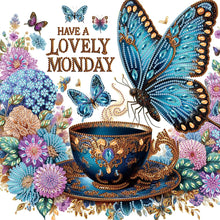 Load image into Gallery viewer, Diamond Painting - Partial Special Shaped - Butterfly Coffee (40*40CM)