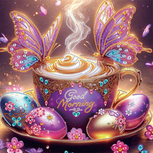 Load image into Gallery viewer, Diamond Painting - Partial Special Shaped - Butterfly Coffee (40*40CM)