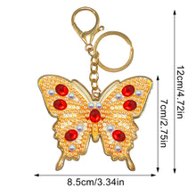 Load image into Gallery viewer, Metal Double Sided Special Shaped Golden Butterfly Diamond Art Keyring DIY Craft
