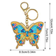 Load image into Gallery viewer, Metal Double Sided Special Shaped Golden Butterfly Diamond Art Keyring DIY Craft