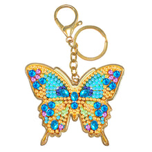 Load image into Gallery viewer, Metal Double Sided Special Shaped Golden Butterfly Diamond Art Keyring DIY Craft