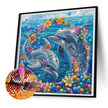 Load image into Gallery viewer, Diamond Painting - Full Round - Wreath Dolphin (30*30CM)
