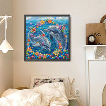 Load image into Gallery viewer, Diamond Painting - Full Round - Wreath Dolphin (30*30CM)