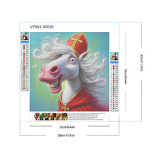 Load image into Gallery viewer, Diamond Painting - Full Round - Reverend Big Eyed White Horse (30*30CM)