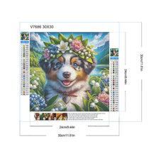 Load image into Gallery viewer, Diamond Painting - Full Round - Wreath Dog (30*30CM)