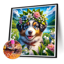 Load image into Gallery viewer, Diamond Painting - Full Round - Wreath Dog (30*30CM)