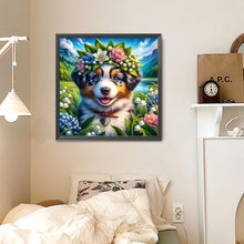 Load image into Gallery viewer, Diamond Painting - Full Round - Wreath Dog (30*30CM)
