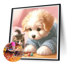 Load image into Gallery viewer, Diamond Painting - Full Round - Mischievous Cat and Dog (30*30CM)