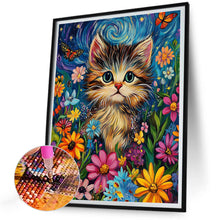 Load image into Gallery viewer, Diamond Painting - Full Round - Flower Cat (30*40CM)