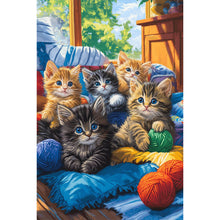 Load image into Gallery viewer, Diamond Painting - Full Round - Five cats (40*60CM)
