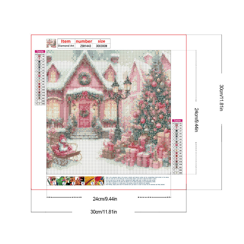 Diamond Painting - Full Round - Christmas Snow Scene (30*30CM)