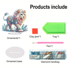 Load image into Gallery viewer, Acrylic Special Shaped Lion Diamond Painting Desktop Decorations for Beginner