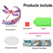 Load image into Gallery viewer, Acrylic Special Shaped Dragonfly Diamond Painting Desktop Decorations for Adults