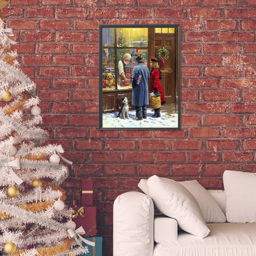 Diamond Painting - Full Square - Christmas winter couple shopping (30*40CM)