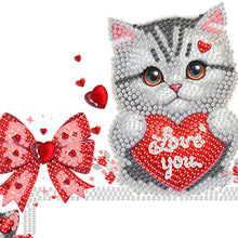 Load image into Gallery viewer, Valentines Day Cat Diamond Painting Door Corner Decor 5D DIY Wooden Door Topper