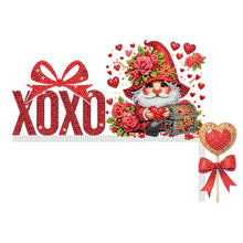 Load image into Gallery viewer, Valentines Day Gnome Diamond Painting Door Corner Decor DIY Wooden Door Topper