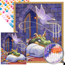 Load image into Gallery viewer, AB Diamond Painting - Full Round - Fairy and little green dragon (40*50CM)