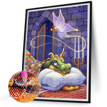 Load image into Gallery viewer, AB Diamond Painting - Full Round - Fairy and little green dragon (40*50CM)