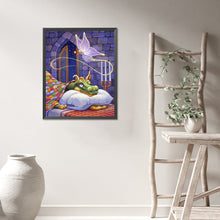 Load image into Gallery viewer, AB Diamond Painting - Full Round - Fairy and little green dragon (40*50CM)