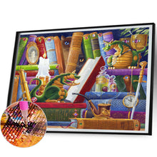 Load image into Gallery viewer, AB Diamond Painting - Full Round - Cooperative little green dragon (50*40CM)