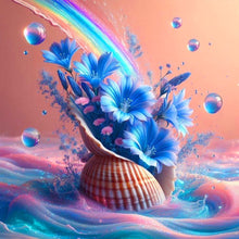 Load image into Gallery viewer, Diamond Painting - Full Round - Dream blue flower shell (30*30CM)