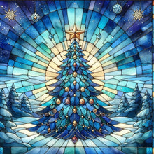 Load image into Gallery viewer, Diamond Painting - Full Round - Glass Art Christmas Tree (30*30CM)