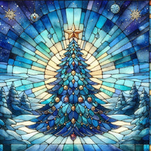 Load image into Gallery viewer, Diamond Painting - Full Round - Glass Art Christmas Tree (30*30CM)