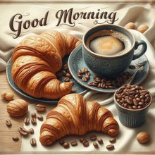 Load image into Gallery viewer, Diamond Painting - Full Round - Good morning croissant (40*40CM)