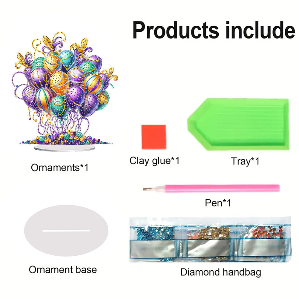 Acrylic Special Shape Carnival Balloons Diamond Painting Desktop Ornaments