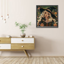 Load image into Gallery viewer, AB Diamond Painting - Full Round - Mysterious Witch and Black Cat (40*40CM)