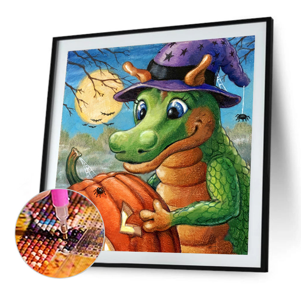 AB Diamond Painting - Full Round - Halloween Little Green Dragon (40*40CM)