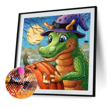 Load image into Gallery viewer, AB Diamond Painting - Full Round - Halloween Little Green Dragon (40*40CM)