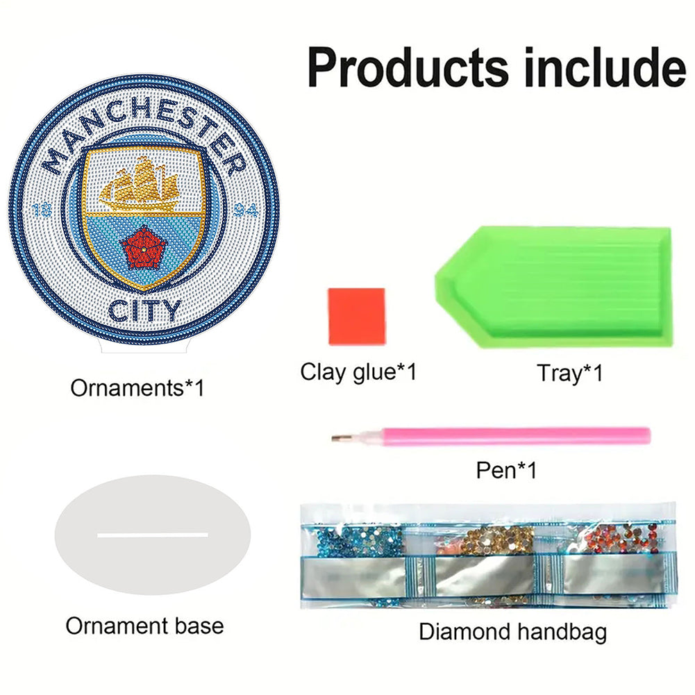 Acrylic Special Shape Manchester City Diamond Painting Desktop Ornaments