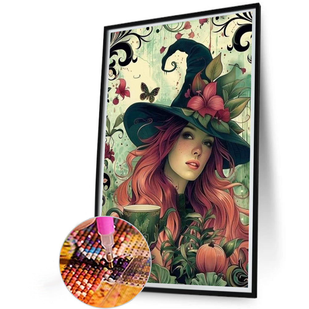 AB Diamond Painting - Full Round - Red-haired Witch (40*60CM)