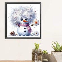 Load image into Gallery viewer, Diamond Painting - Full Round - Winter daisy snowman (30*30CM)