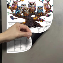 Load image into Gallery viewer, Owl On The Tree Diamond Painting Magnetic Fridge Calendar To-do List Calendar