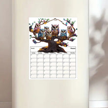 Load image into Gallery viewer, Owl On The Tree Diamond Painting Magnetic Fridge Calendar To-do List Calendar