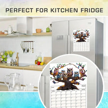 Load image into Gallery viewer, Owl On The Tree Diamond Painting Magnetic Fridge Calendar To-do List Calendar