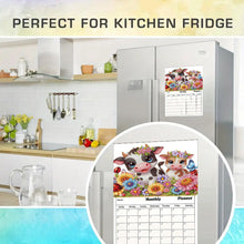 Load image into Gallery viewer, Cow Diamond Painting Magnetic Fridge Calendar To-do List Calendar for Beginners