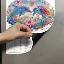 Load image into Gallery viewer, Dolphin Diamond Painting Magnetic Fridge Calendar To-do List Calendar for Adults